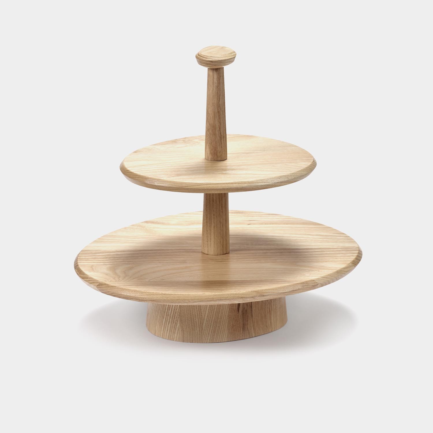 Cake Stand 01 Dune, Two Tier, Natural Ash