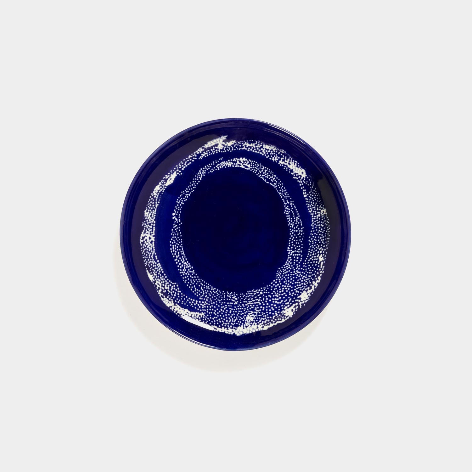 Feast Dinnerware, Lapis Lazuli with White Dots Swirl, Medium