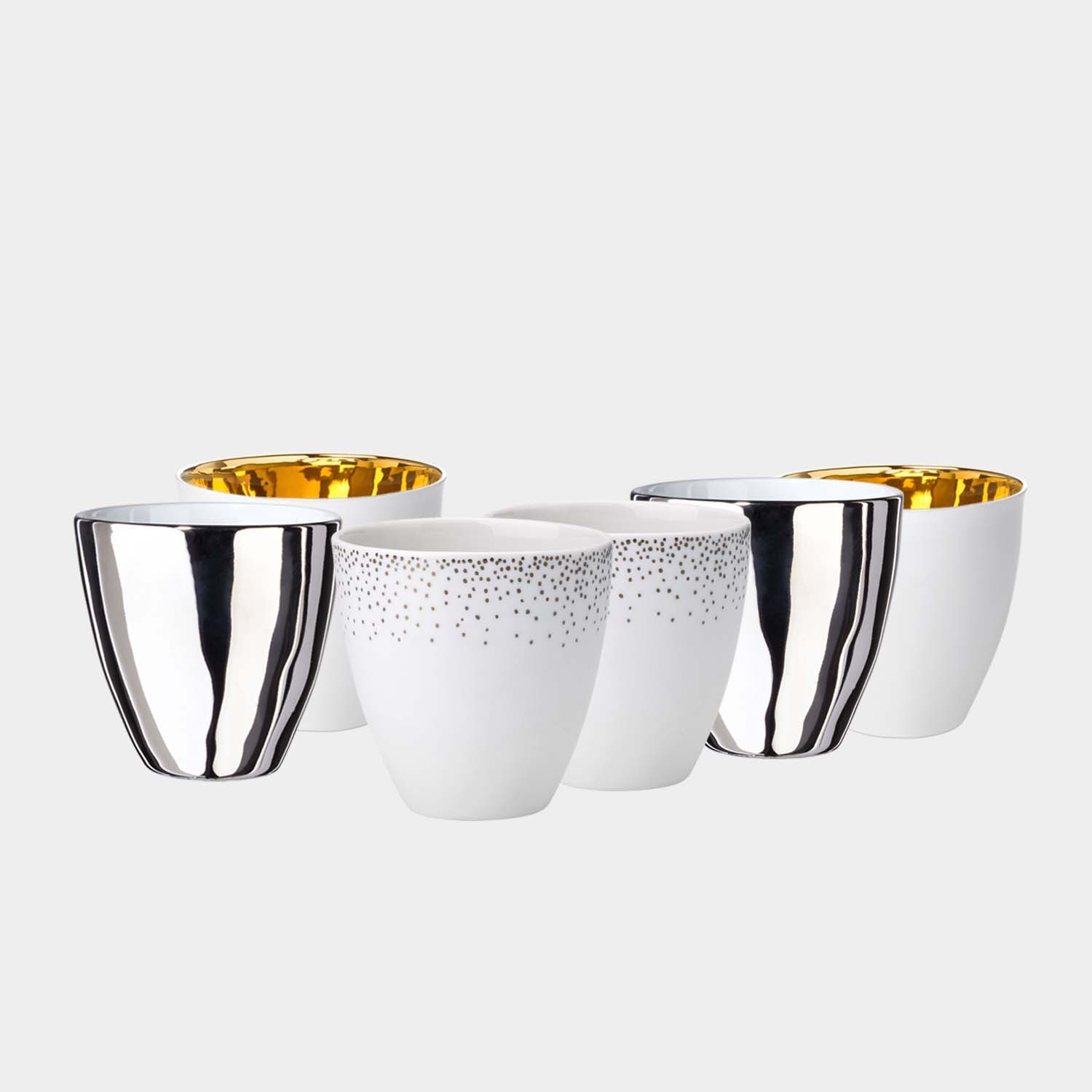 Set of Six Assorted Coffee Cups 