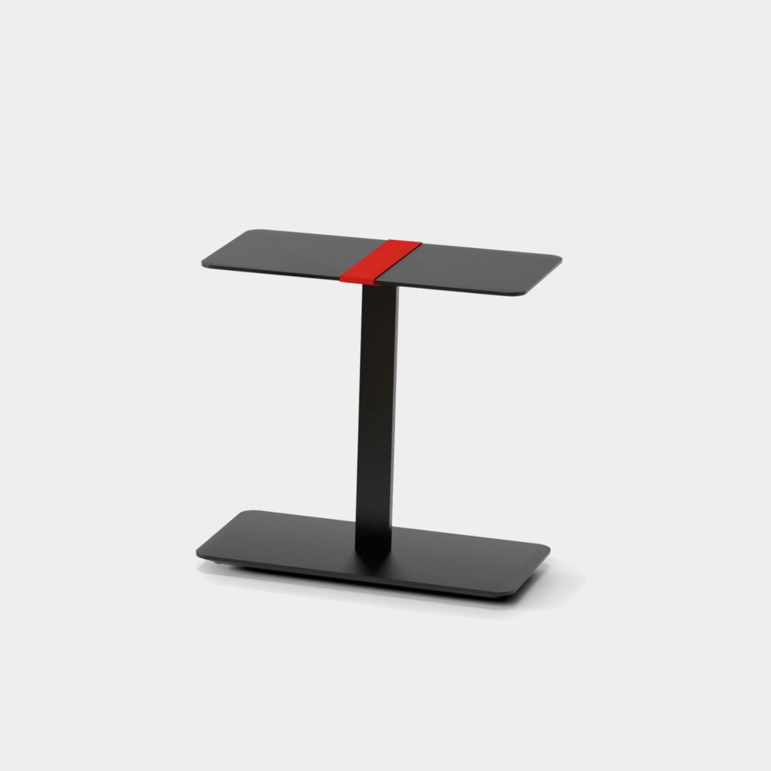 Serra Low Table, Black, Red Strap