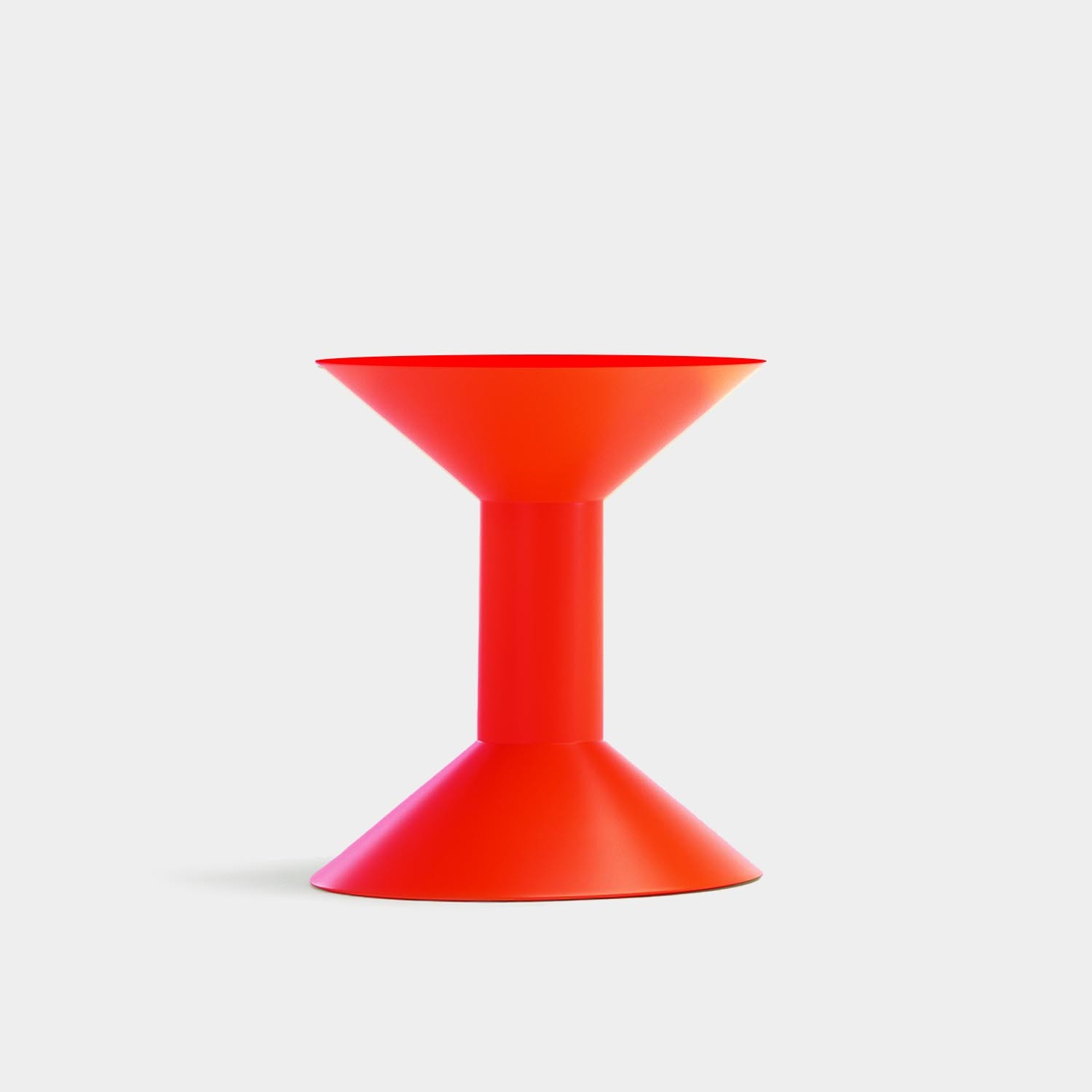 Shape Side Table, Model H, High-gloss Neon Orange Finish